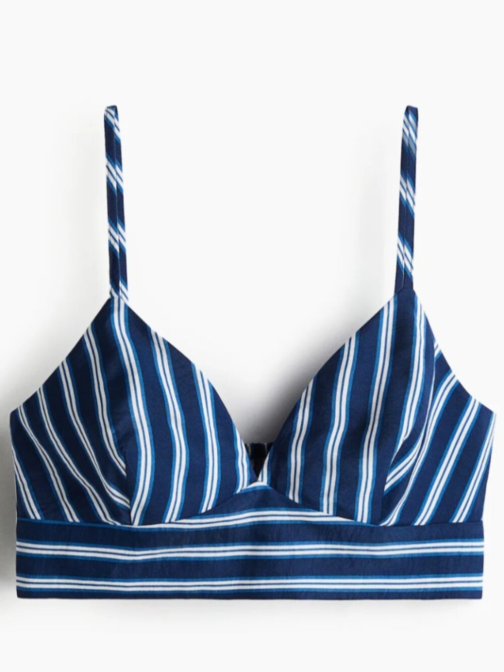 H&M Blue Stripped Cropped Bralette
